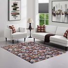 Modway Arisa Geometric Hexagon Mosaic Area Rug - 8 ft W x 10 ft L - Multicolored-Tight Low Pile Weave