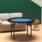 Soozier 47" Foldable Poker Table 8 Player Blackjack Game Table - Black-Eight cup holders for holding drinks