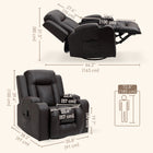 HOMCOM 8-Point Vibration Massage Recliner for Living Room - Brown-Overstuffed, wide seat, high-density foam padding with a pocket spring system offers a cozy experience
