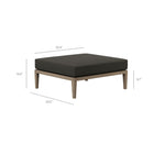 Modway Northlake Outdoor Teak Ottoman - Flint Grey-Slatted Seat Base
