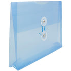 JAM Paper Enveloppes en plastique avec index et fermeture à bouton et ficelle, 5 1/2 x 7 1/2 po, bleu, 24/paquet-Ouverture : livret