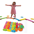 Bintiva Wood Obstacle Course Balance Path with Numbers - 17 Pieces-Use of this set can improve balance and coordination. Kids can enjoy also enjoy working on their gross motor strength and agility while using this fun obstacle and balance path