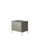 Manhattan Comfort Jasper 25.15" Modern Nightstand - Grey-Pair Up with Manhattan Comfort Jasper Dresser Collection