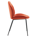 Modway - Scoop Jambe en acier revêtu de poudre noire Performance Velvet Chaises de salle à manger Ensemble de 2 - Orange-Pieds en acier noir revêtu de poudre