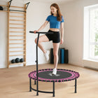 Soozier 45" Mini Trampoline for Adults - Pink-Elastic string safely connects the jumping mat to the frame