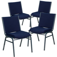 Flash Furniture HERCULES Series Heavy Duty Stack Chair - Navy Blue Dot Fabric-Set of 4 Multipurpose Stack Chairs