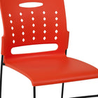Flash Furniture HERCULES Series Orange Sled Base Stack Chair with Air-Vent Back-Limited Lifetime Warranty on Frame