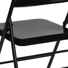 Flash Furniture HERCULES Series Triple Braced & Double-Hinged Black Metal Folding Chair-22mm x 1.2mm Round Steel Pipe Frame