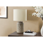 Monarch Specialties 17" H Table Lamp - Taupe Resin / Ivory / Cream Shade-The convenient on/off turn knob switch easily operates a 60W bulb (not included) to effortlessly control your lighting and bring ambiance to a room