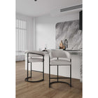 Manhattan Comfort Augusta 22.8" Modern Leatherette Upholstered Counter Stool - Light Grey - 2 Pack-Upholstered in Beautiful Leatherette with High Density Foam Filled Padding