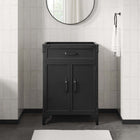 Modway Steamforge 24" Bathroom Vanity Cabinet - Black/Walnut-Shelving With Plumbing Cutout