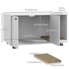 PawHut Cat Litter Box Enclosure with Scratching Pad - White-MDF and particleboard frame for good bearing capacity 