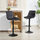 HOMCOM - Tabourets de bar pivotants réglables en cuir synthétique avec dossier - noir - paquet de 2-Sièges rembourrés de mousse recouverts d'un tissu leathaire 
