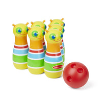 Melissa & Doug, Sunny Patch, Jeu de quilles Giddy Buggy, 6 quilles en forme d'insectes, 1 boule en plastique-Sunny Patch Giddy Buggy Bowling