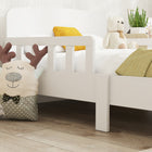 Qaba Bed Frame with Safety Side Rails for Kids - White-Rounded corners and smooth edges provide a safe sleeping space
