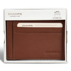Champs Onyx Leather Zip Card Case - Brown-Made of Genuine Leather