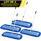 Gritt Commercial - Ensemble de 4 vadrouilles à poussière en microfibre tout-en-un de 36 po avec manche télescopique de 72 po-Cadre fabriqué en fil métallique noir enduit de poudre, résistant à la rouille