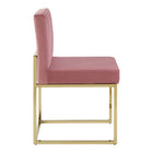 Modway Carriage Performance Velvet Dining Chair - Gold/Dusty Rose - 2 Pack-Sled Base Chair