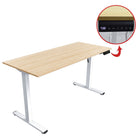 Ezywork 55" Electric Height Adjustable Standing Desk - White Frame/Wooden Top-Two positions memory setting