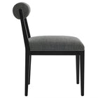 Modway Kai Fabric Dining Chair - Charcoal/Black-No Assembly Required