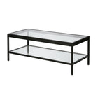 Hudson&Canal - Table basse rectangulaire Alexis (45 po de largeur) - Bronze noirci-Le dessus a une capacité de poids de 60 lb, l'étagère peut supporter 40 lb