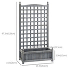 Outsunny Raised Garden Bed with Trellis for Climbing Vines - Grey-Solid wood reinforced with metal fixing fittings is stable for planting

