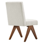 Modway Lyra Boucle Fabric Dining Room Side Chair - Ivory - 2 Pack-8