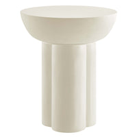 Modway Caspian Round Concrete Side Table - White-Contemporary Modern Side Table