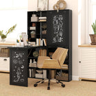 HOMCOM 38.6" Fold-out Convertible Computer Desk - Black-2-in-1 design combines a folding desk with an open storage shelf, providing ample storage space for books and stationery essentials
