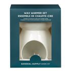 General Supply Goods + Co Wax Warmer Set-Includes ceramic wax warmer, 6 wax melts, and tealight candle