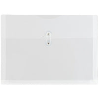 JAM Paper Enveloppes en plastique fini métallique avec fermeture à bouton et ficelle, 9 3/4 x 13 po, claires, paq./12-Transparent