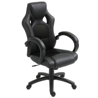 HOMCOM Racecar Style Office Chair-Comfortable design with soft PU leather, padded seat providing extra comfort