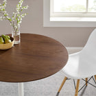 Modway Lippa 36" Round Wood Dining Table - Walnut-Seats 2