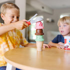 Melissa & Doug Scoop & Stack Ice Cream Cone Wooden Magnetic Pretend Play Food Set - Preschool Toy -6