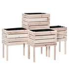 Outsunny Wooden Raised Planting Boxes - 205" L x 125" W x 23.5" H - Natural - 4 Pack-Suitable for plants, vegetables, herbs, flowers, etc. 