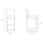 Manhattan Comfort - Element tabouret de bar moderne 16,34" en similicuir blanc perle et chrome poli - lot de 2-Revêtement en similicuir avec rembourrage en mousse