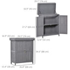 Outsunny - Abri de jardin en bois avec toit à charnière, gris foncé-L'étagère à 2 niveaux offre beaucoup d'espace pour ranger et organiser divers outils et accessoires de jardinage 