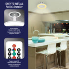Bell + Howell 10.1" Socket Air Light RGB Ceiling Fan with Remote Control-Choose from over a dozen light modes- solid colours and even color changing mode