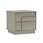 Manhattan Comfort Horizon 21.7" Modern Nightstand 2-Piece Set - Whitewashed Oak-Sleek, Handle-Free Push to Open Drawers with Unique Overlapping Square Drawer-Front Detail