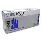 Suretouch - Gants en nitrile jetables sans poudre, grande XL, bleu cobalt, 100/boîte-Poignet roulé et pouce en aile