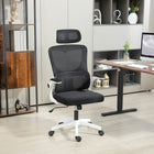 Vinsetto Mesh Office Chair with Adjustable Headrest and Lumbar Support - Black-The headrest can move up or down, rotate, removable