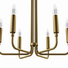 Modway Rekindle 6-Light Chandelier - Satin Brass-ETL Listed for Damp Locations