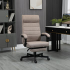 Vinsetto High Back Linen Computer Desk Chair - Brown-Reclining function allows the chair locked at any angle (max angle 135 degree), with a footrest for a rest