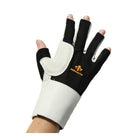 IMPACTO® 485-30 X-GR Paire Gant Antichocs avec Support de poignet en cuir, doigts 3/4, coussinet gel paume/doigts/pouce-1