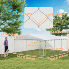 PawHut Dog Kennel Outdoor with Waterproof Cover - 14.8' L x 14.8' W x 7.1' H-Tall height prevents dogs from jumping over