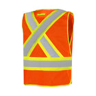 Wasip Universal Five Point Tearaway Mesh Traffic Vest with Five Pockets-Adjustable front hook and loop closure