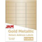 JAM Paper Mailing Address Labels, 1" x 2.63", Gold Metallic, 120 Pack (40732537)-Mailing address labels