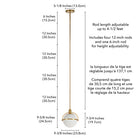 Hudson&Canal - Suspension Cieonna de 24 cm de large avec abat-jour en verre - Laiton/Blanc laiteux-Nettoyer avec un chiffon doux et sec, sans produits chimiques agressifs ni produits de nettoyage abrasifs