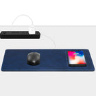 General Supply Goods + Co - Tapis de souris en similicuir PU avec chargeur Qi - Bleu Marin-Fréquence de charge : 110-148 kHz
