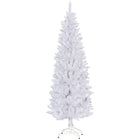 HOMCOM - Arbre de Noël artificiel de 6pi de haut avec base en acier - blanc-Arbre vert de 6pi de haut, offrant un aspect sain et naturel 